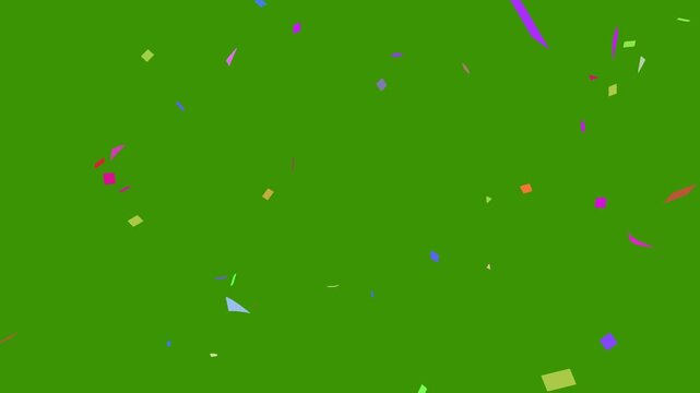 3D confetti explosion animation on greenscreen background. Perfect for celebration themes