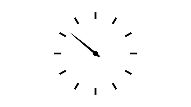 Clock spinning, watch animation on white background with alpha channel. Clock icon flat style 24 hours day .