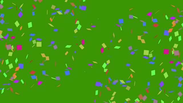 3D confetti explosion animation on greenscreen background. Perfect for celebration themes