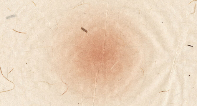 Vintage Handmade Paper Texture Background with Natural Fibers and Warm Peach Stain