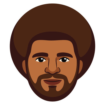 Faceless afro man head design perfect for social media profile concepts and creative people visual projects