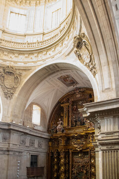 Interior view of the ornate Clerec&iacute;a church in Salamanca, Spain