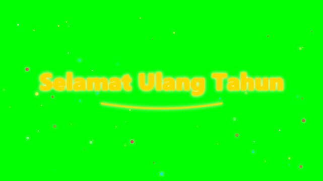 This video features a green screen with the text 'Happy Birthday'. It's festive and joyful, perfect for adding to a birthday video or greeting.