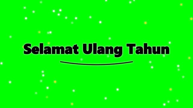 This video features a green screen with the text 'Happy Birthday'. It's festive and joyful, perfect for adding to a birthday video or greeting.