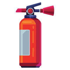 Obraz premium Fire extinguisher vector clip art with flat design illustration isolated on white background suitable for safety and emergency themes
