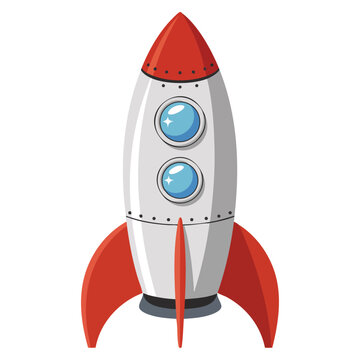Flat design toy rocket icon vector illustration suitable for children themes space projects and playful educational concepts