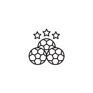 Hat Trick Football and Stars Icon | Soccer Achievement Vector