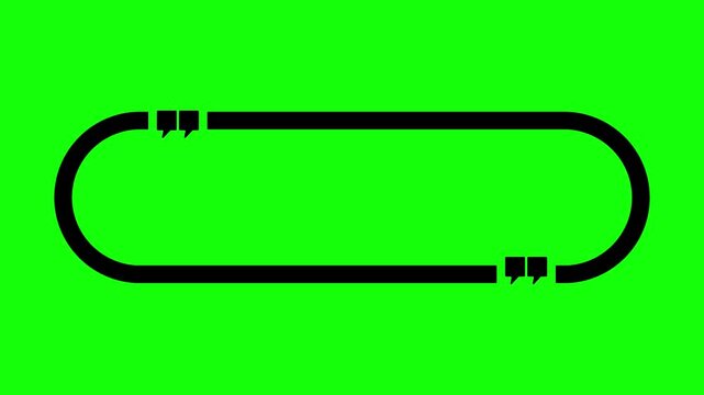 Animated rectangle Quote box or Speech Bubble Animation FOR Messages and Communication UI Clean Talk Bubble. Rectangle box with quotation marks animation, Rectangle doodle frames 4K 