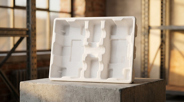 Protective Industrial Packaging Insert Made of Molded Pulp Material for Secure Product Transport and Storage