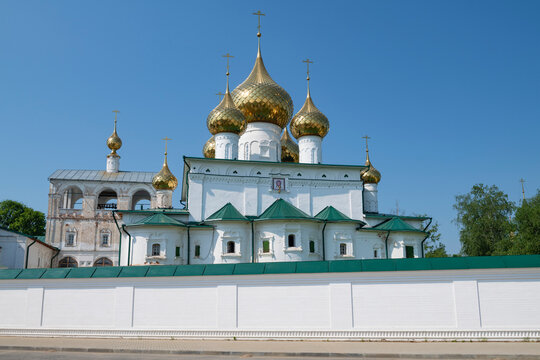 At the ancient Resurrection Monastery on a sunny May day. Uglich, Yaroslavl Oblast. Golden Ring of Russia