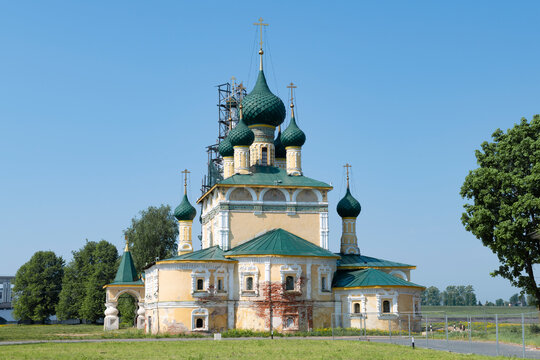 The ancient Church of the Nativity of John the Baptist (1690) on a sunny May day. Uglich, Yaroslavl region. Golden Ring of Russia,