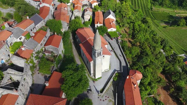 Historic St. Daniel Church bell tower in village of &Scaron;tanjel