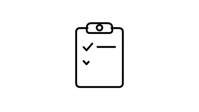 Animated checklist outline icon on white background