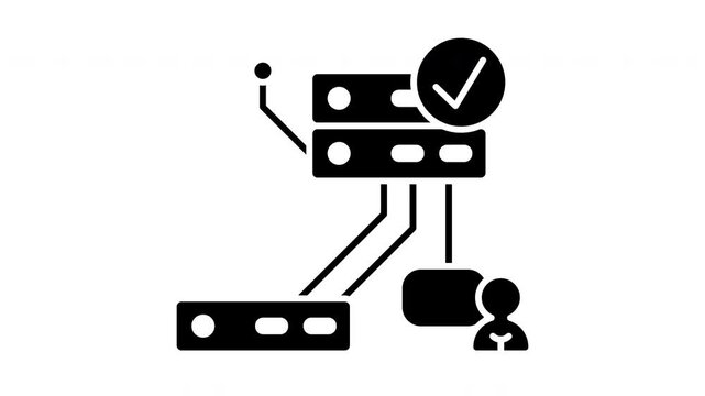 Network device ping testing connection verification animated graphic. Diagnostic status check loop for server latency response and traceroute analysis.