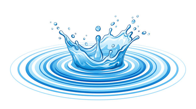 Water droplets splashing in a pond
