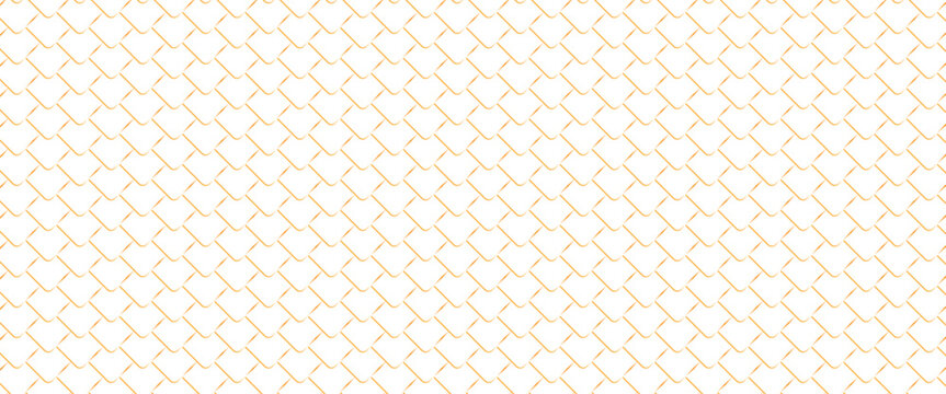 Dragon golden scale seamless pattern. Snake squama. Fish, mermaid, reptile scale background. Simple abstract dinosaur or dragon skin seamless pattern. Vector liner illustration on white background.