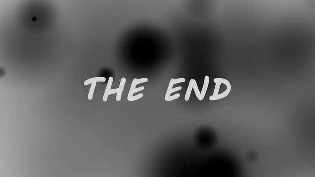 The end text typography animation fades on dark screen. Typography animation creates a clean blurry transition. Text typography look offers professional outro video.