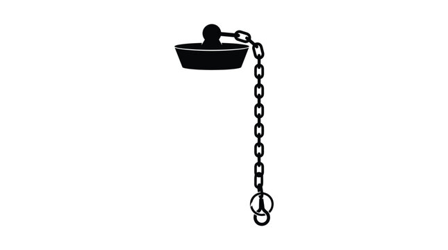chain with padlock silhouette lock security bondage restraint black white background icon