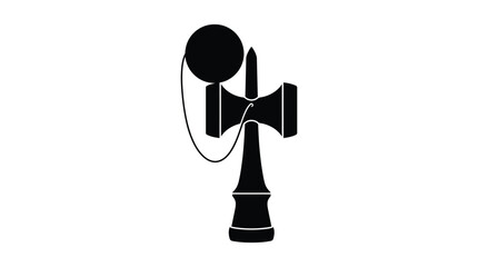 diabolo toy silhouette on white background black simple graphic design icon play