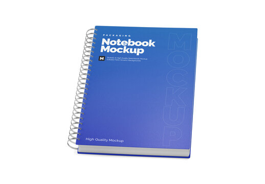 Notebook Half side view Mockup Realistic Template for Promotional and Retail Use