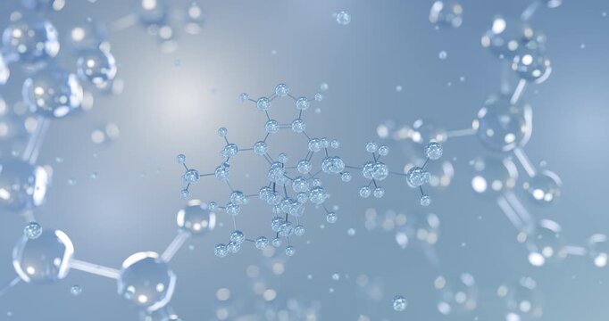 Camizestrant rotating 3D model of antineoplastic agent, seamless looped video
