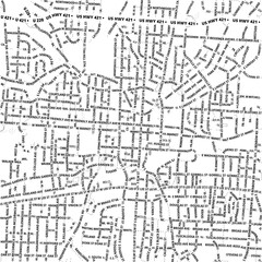 Obraz premium Typographic Map of the City Greensboro (North Carolina, USA) showing the city center only with street names