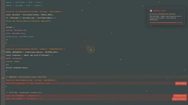 Close up of computer screen displaying complex software code in a dark mode integrated development environment