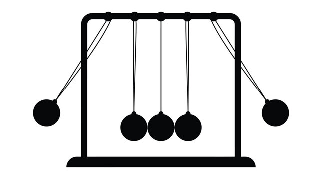 newton s cradle silhouette on white background newtons pendulum physics science balance