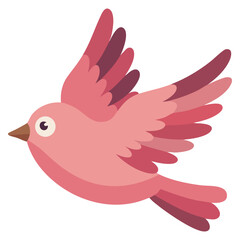Fototapeta premium Little red bird in flying pose icon isolated design suitable for animal nature cartoon style and decorative creative vector themes