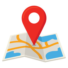 Map and pin location icon vector illustration suitable for navigation travel destination and location service themes © Nass Studio