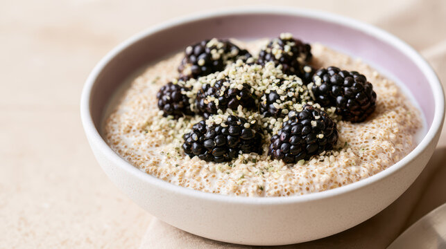 modern sprouted amaranth grain porridge in a bowl