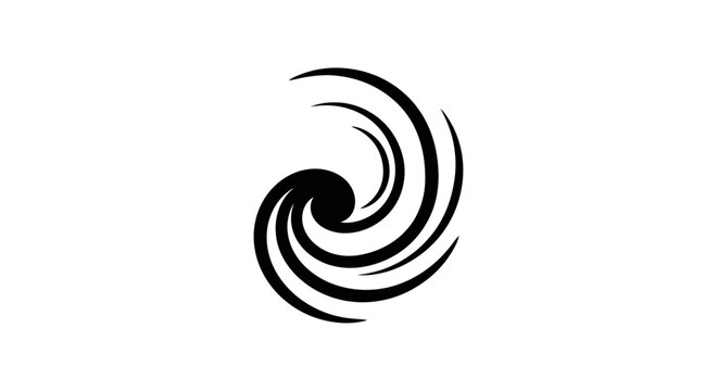 Black spiral swirl vortex icon on white background