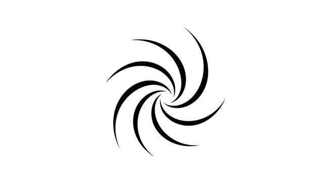 Black spiral vortex logo isolated on white background