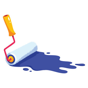 Paint roller illustration isolated on white background perfect for home renovation decoration themes painting tools and construction artwork