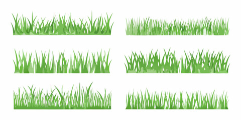 Green Grass Strips Vector Illustration On White Background © Songita
