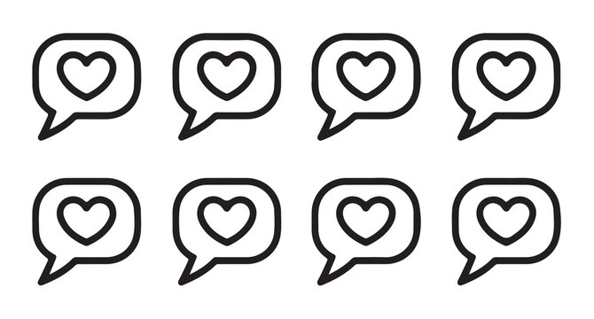 Feedback and like icons in square speech bubbles for social media interaction and customer review interface.