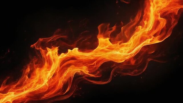 Fire transition loop flames diagonally sweeping with edges continuously glowing warm