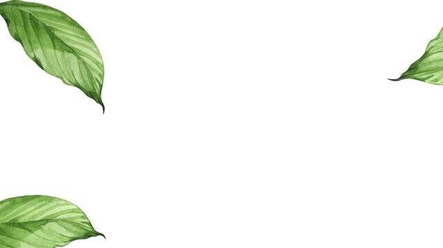 Natural Green Foliage Frame Design with Floating Leaves for Springtime Welcome and Fresh Nature Inspired Branding Projects