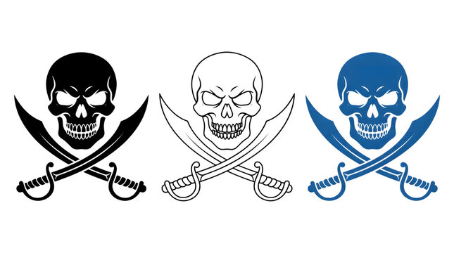 Halloween skull and crossbones pirate symbol for spooky season designs