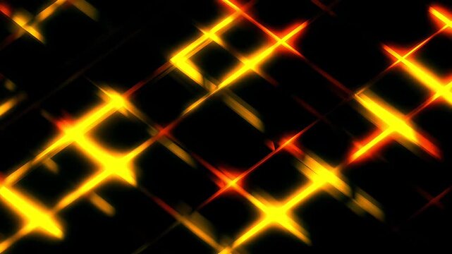 Abstract background with glowing golden light streaks forming a grid pattern.