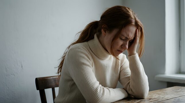 World mental health day woman experiencing stress and emotional distress