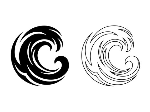 Black monogram c and g monogram emblem symbol