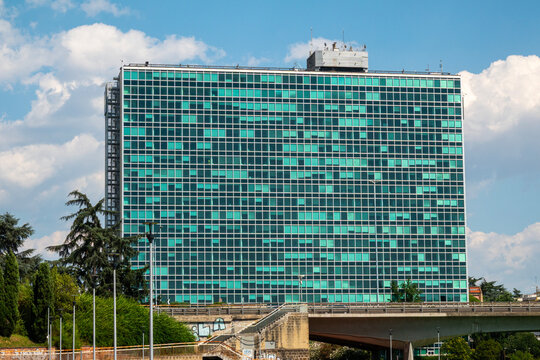 Palazzo ENI, Italian multinational energy company headquartersin EUR district. Rome, Italy - July 4, 2026.