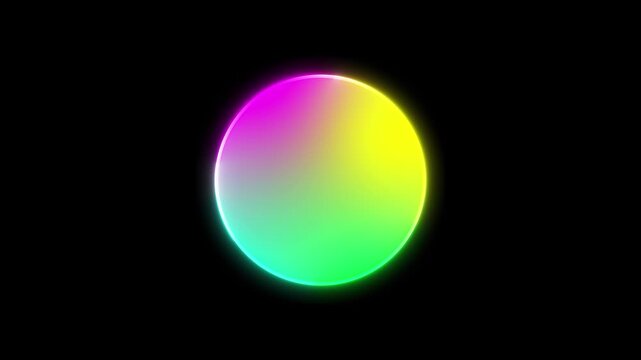 Neon gradient orb visual with colorful glowing edge, soft circular shape, and clean black background. Perfect for logo videos, app screens, product titles, and modern overlays.