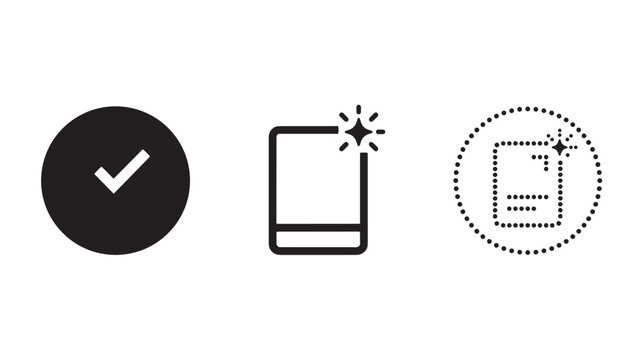 Checkmark icons represent task completion and verified digital document status for users.