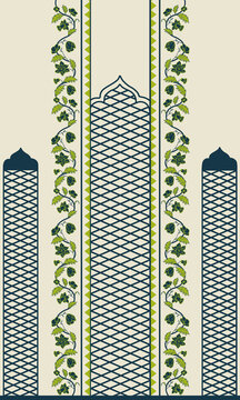 Mughal Jali Inspired Floral Placement Textile Design