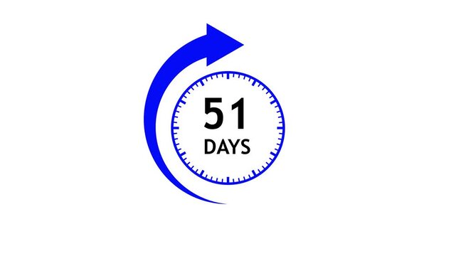 Countdown Clock with 39 Days Remaining Rotating Arrow Animation on Black Background