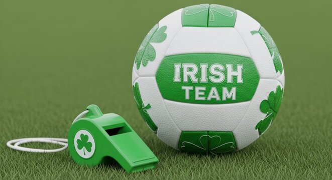 Irish Team Soccer Ball and Whistle.