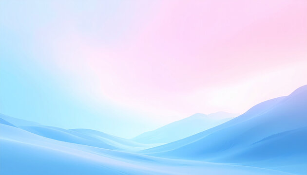 Soft Pastel Mountain Horizon