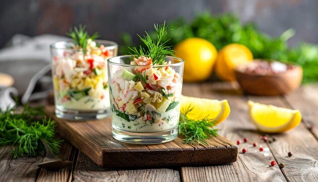 Krabbensalat im Glas